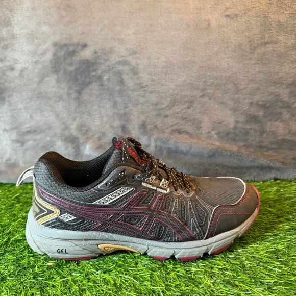 Asics Gel-Venture 7 Trail Running Shoes Sneakers Black Pink 1012A476 Womens 6 - Picture 2 of 13